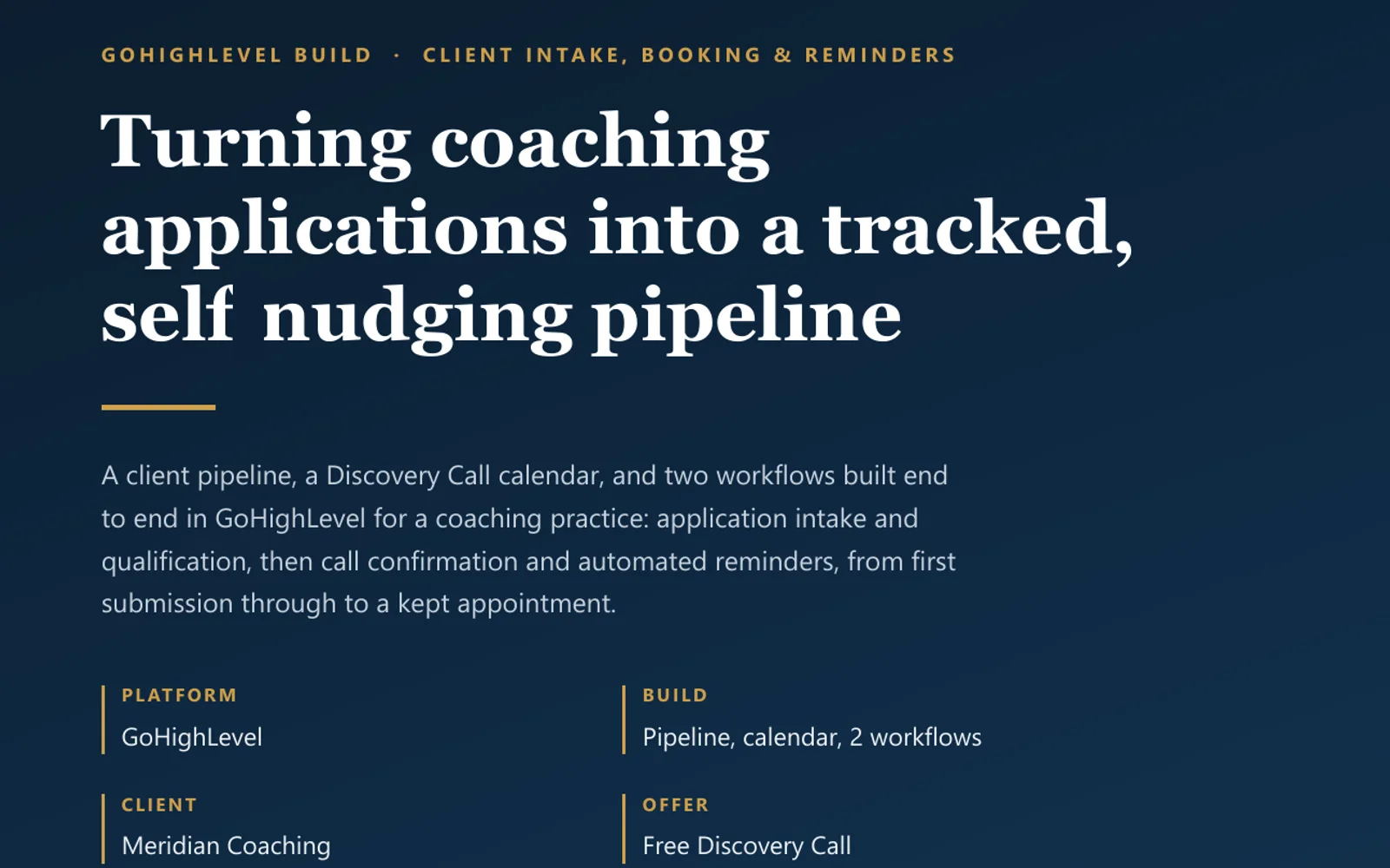 Meridian Coaching, the live site