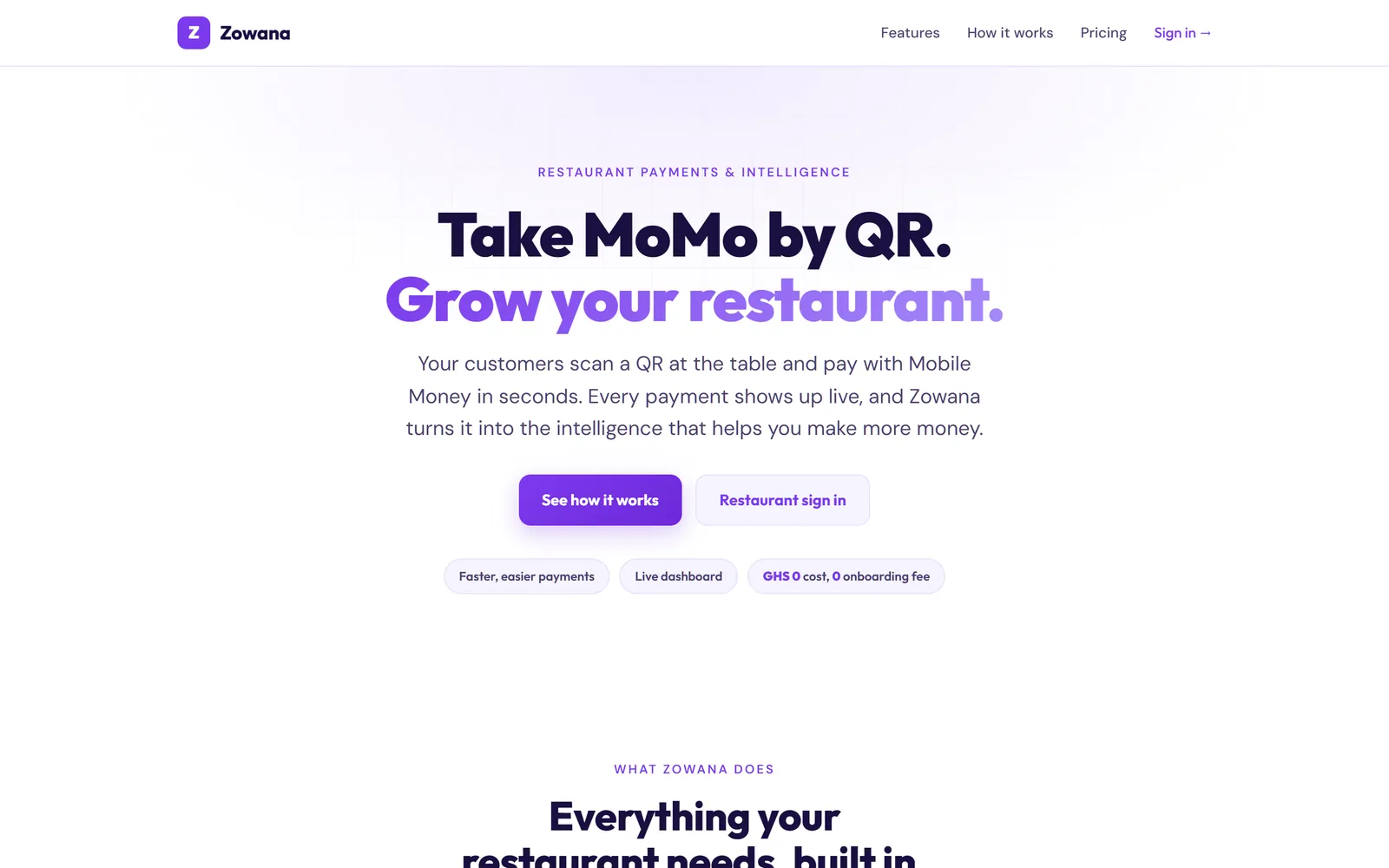 Zowana, the live site